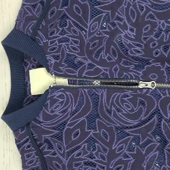 Elevenses Purple Embroidered Zip Up Jacket Size Small - Picture 4 of 7